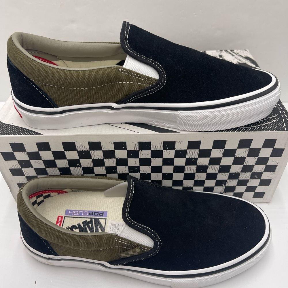 Vans Men’s Skate Slip-On
Black Olive Sneakers
VN0A5FCAB1V - Picture 15 of 16